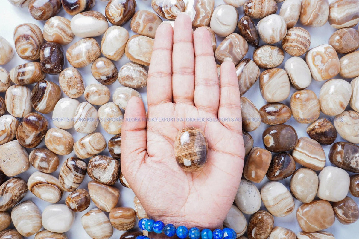 Brown Onyx Tumbled Stone in India - Aeora Rocks - AEORA ROCKS INDIA - Healing Crystals superstore