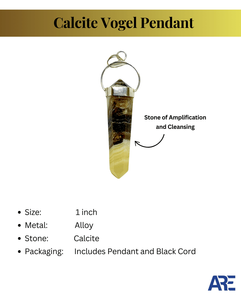 Calcite Vogel Pendant - AEORA ROCKS INDIA - Healing Crystals superstore