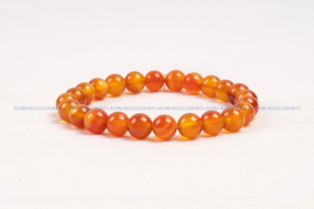 Carnelian Bead Bracelet - AEORA ROCKS INDIA - Healing Crystals superstore