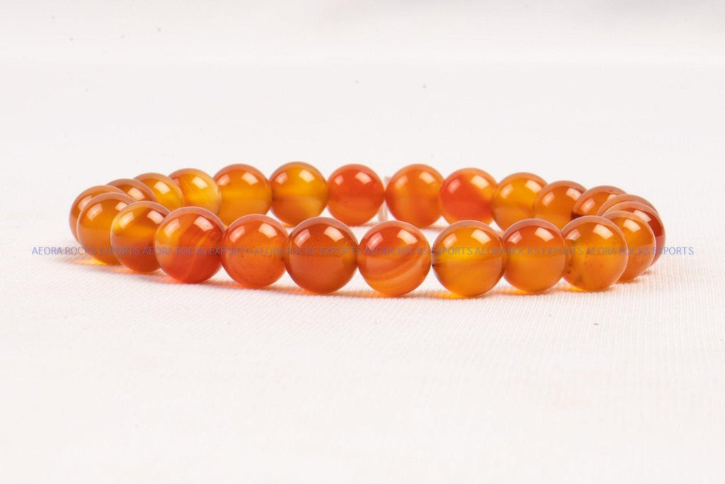 Carnelian Bead Bracelet - AEORA ROCKS INDIA - Healing Crystals superstore