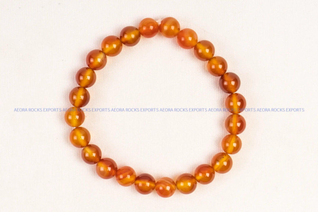 Carnelian Bead Bracelet - AEORA ROCKS INDIA - Healing Crystals superstore
