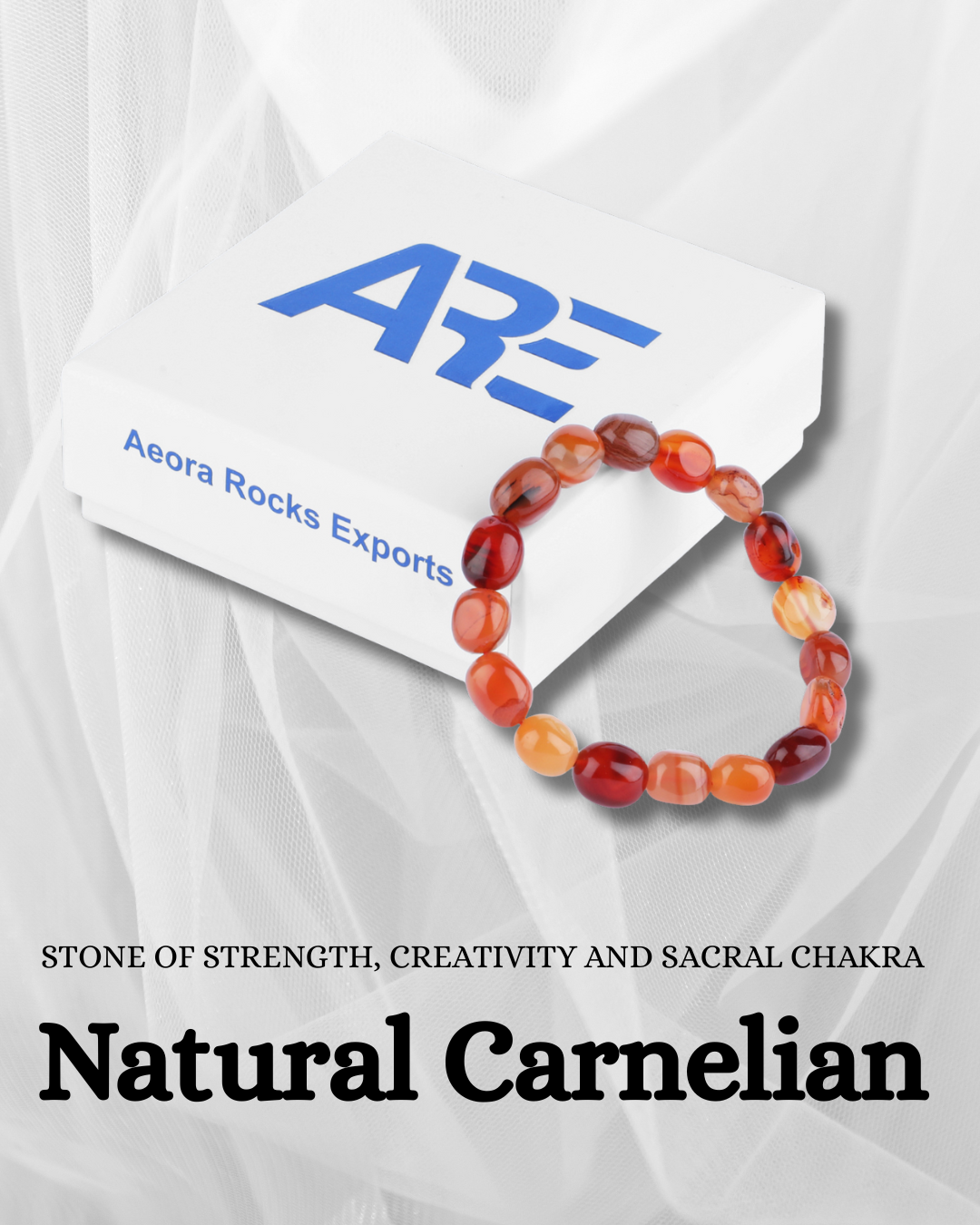 Carnelian Tumbled Bracelet - AEORA ROCKS INDIA -Healing Crystals superstore