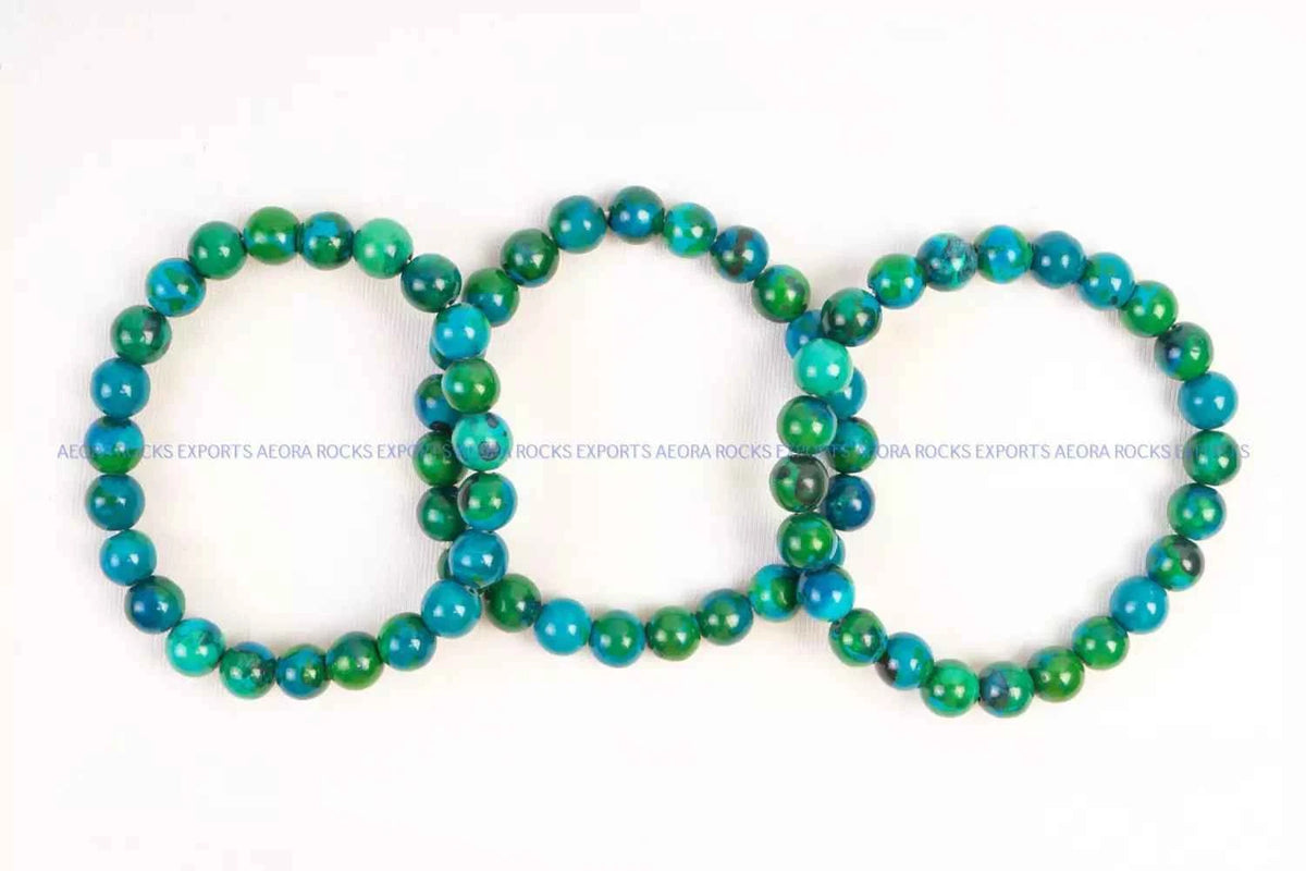 Chrysocolla Bead Bracelet 8mm in India - Aeora Rocks