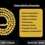 Citrine Japa Mala - AEORA ROCKS INDIA - Healing Crystals superstore