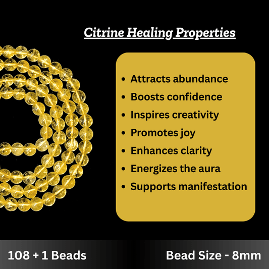 Citrine Japa Mala - AEORA ROCKS INDIA - Healing Crystals superstore