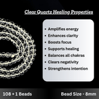 Clear Quartz Japa Mala - AEORA ROCKS INDIA - Healing Crystals superstore