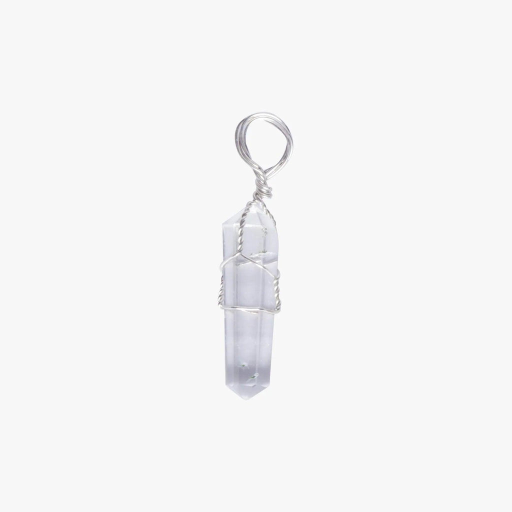 Clear Quartz Vogal Wire Wrapped Pendant - AEORA ROCKS INDIA - Healing Crystals superstore