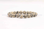 Dalmatian Jasper Bead Bracelet 8mm in India - Aeora Rocks