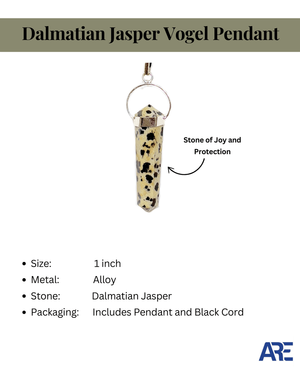 Dalmatian Jasper Vogel Pendant - AEORA ROCKS INDIA - Healing Crystals superstore