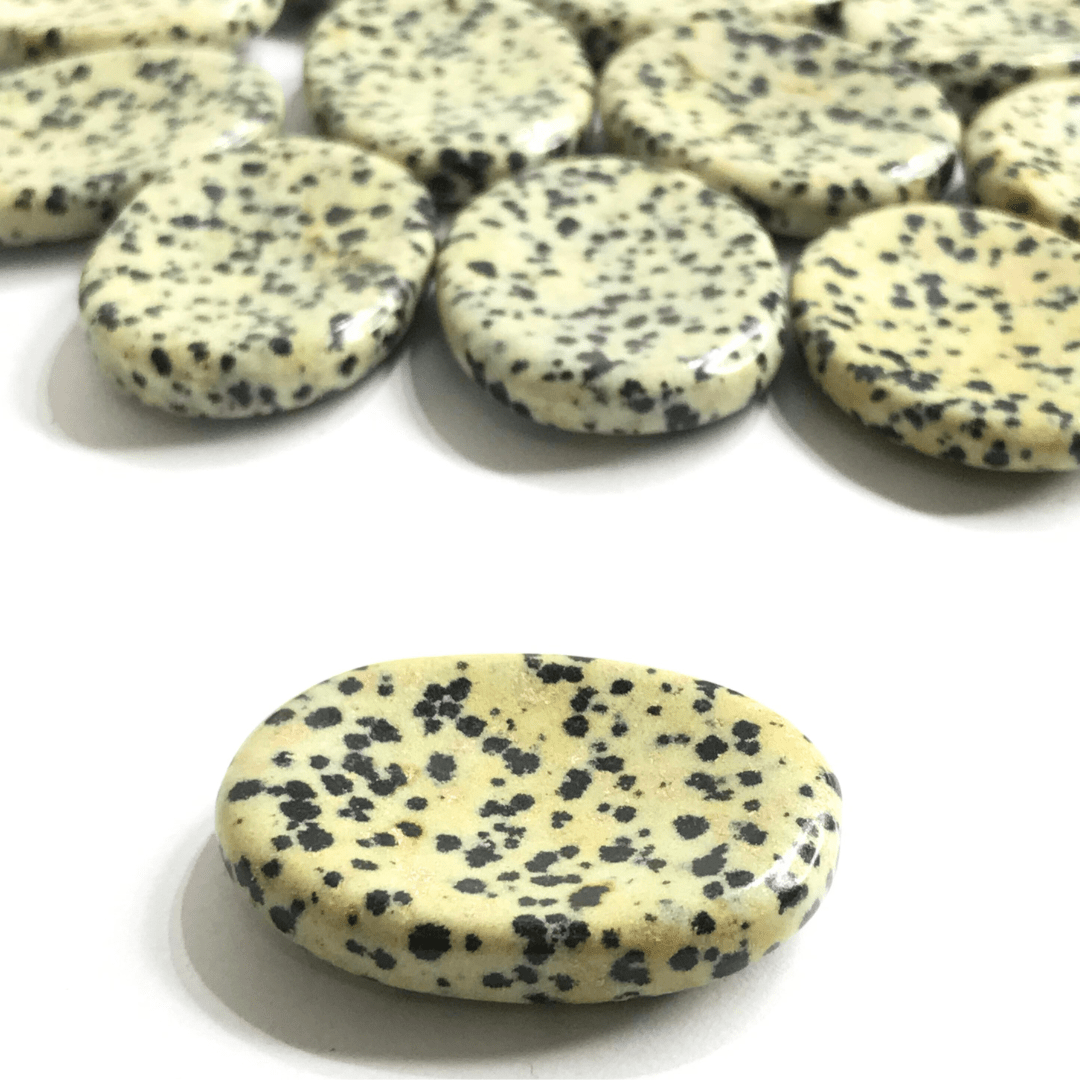 Dalmatian Jasper Worry Stone - AEORA ROCKS INDIA - Healing Crystals superstore