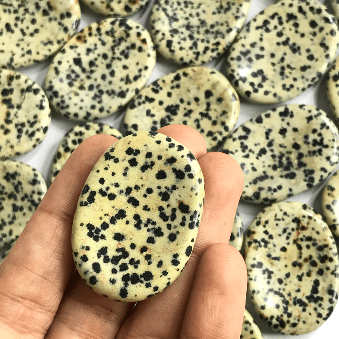 Dalmatian Jasper Worry Stone - AEORA ROCKS INDIA - Healing Crystals superstore