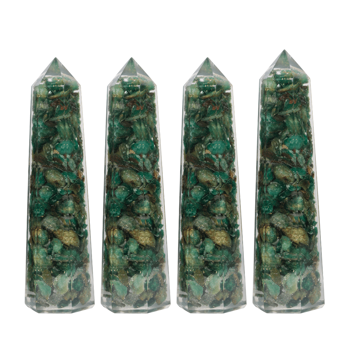 Dark Green Aventurine Orgonite Tower - AEORA ROCKS INDIA - Healing Crystals superstore
