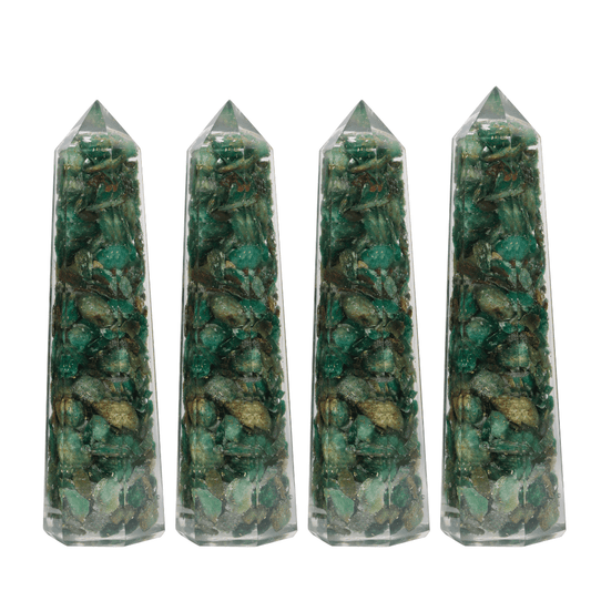Dark Green Aventurine Orgonite Tower - AEORA ROCKS INDIA - Healing Crystals superstore