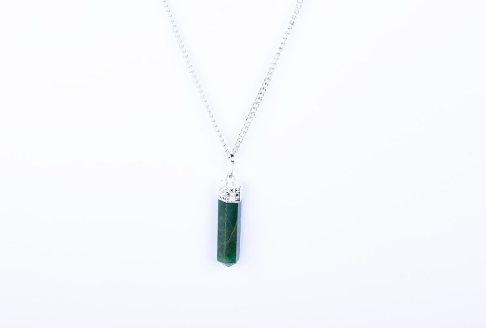 Dark Green Aventurine Single Point Pendant - AEORA ROCKS INDIA - Healing Crystals superstore