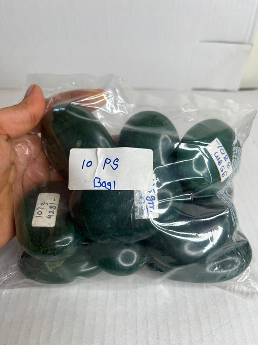 GREEN JADE PALMSTONES BAG 1 - 1 KG, 10 PCS