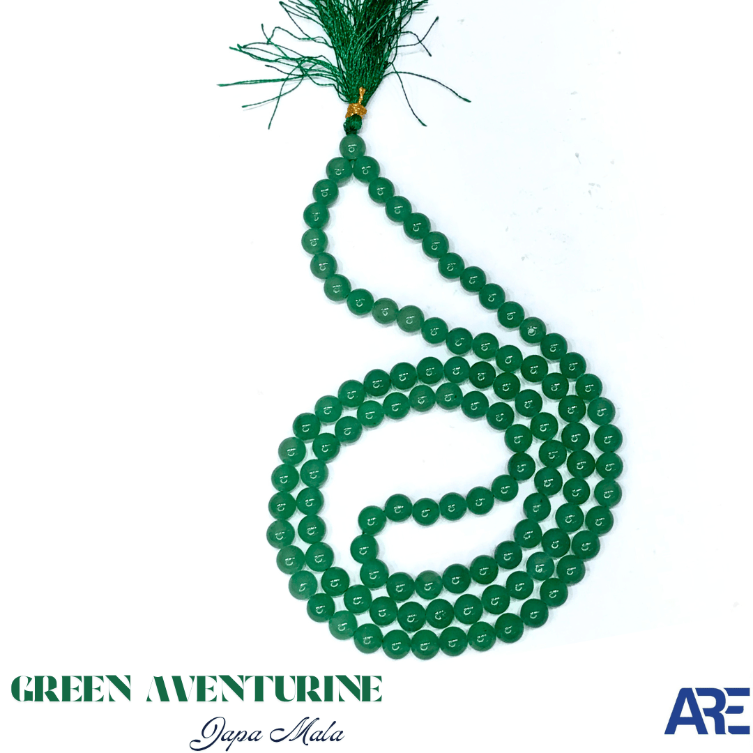 Green Aventurine Japa Mala - AEORA ROCKS INDIA - Healing Crystals superstore