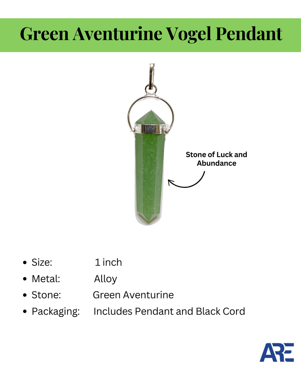 Green Aventurine Vogel Pendant - AEORA ROCKS INDIA - Healing Crystals superstore