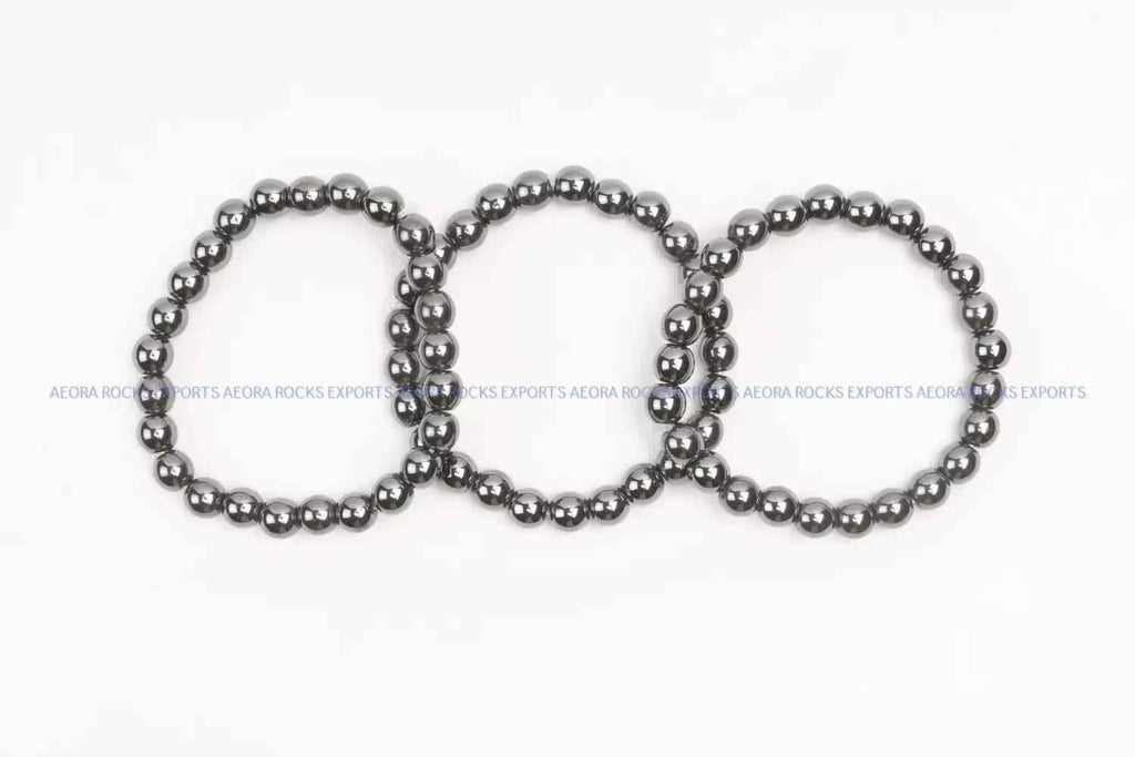 Hematite Bead Bracelet 8mm in India - Aeora Rocks