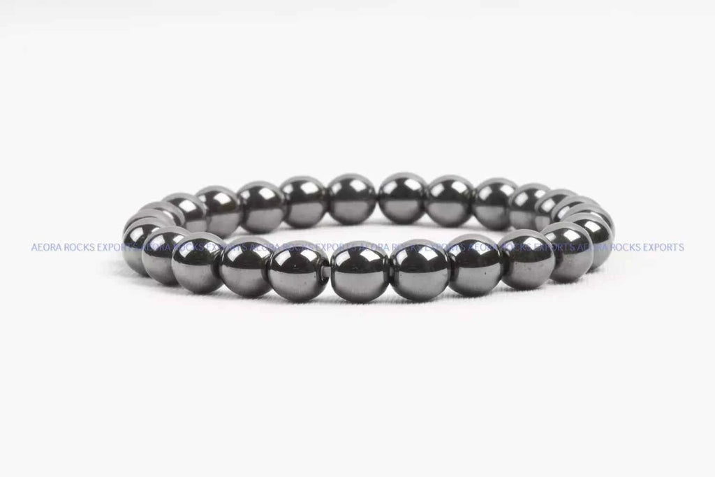 Hematite Bead Bracelet 8mm in India - Aeora Rocks