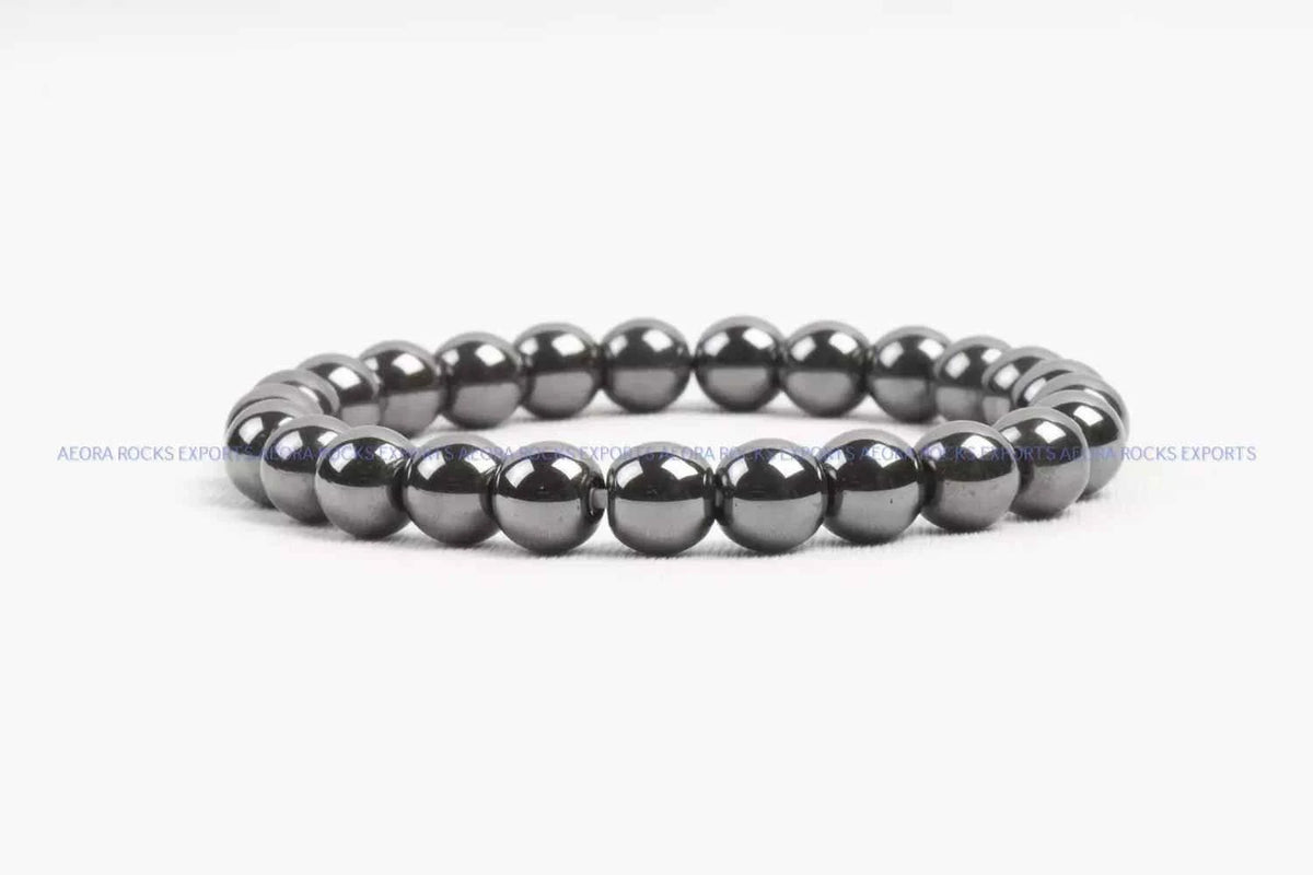 Hematite Bead Bracelet 8mm in India - Aeora Rocks