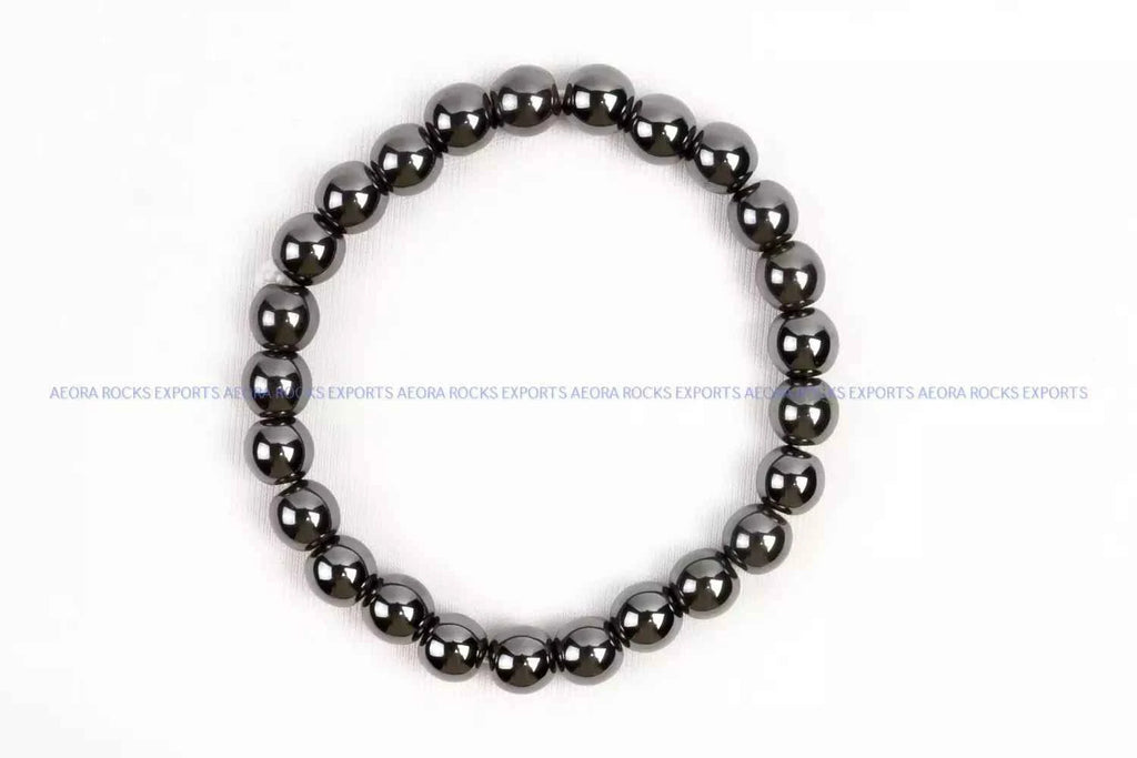 Hematite Bead Bracelet 8mm in India - Aeora Rocks