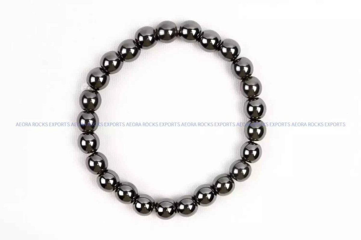 Hematite Bead Bracelet 8mm in India - Aeora Rocks
