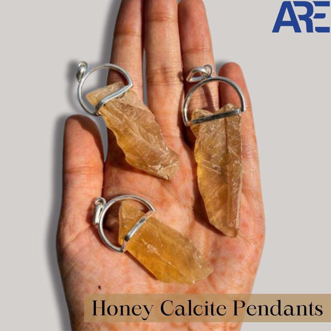 Honey Calcite Pendant - AEORA ROCKS INDIA - Healing Crystals superstore