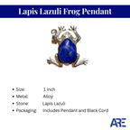Lapis Lazuli Frog Pendant - AEORA ROCKS INDIA - Healing Crystals superstore