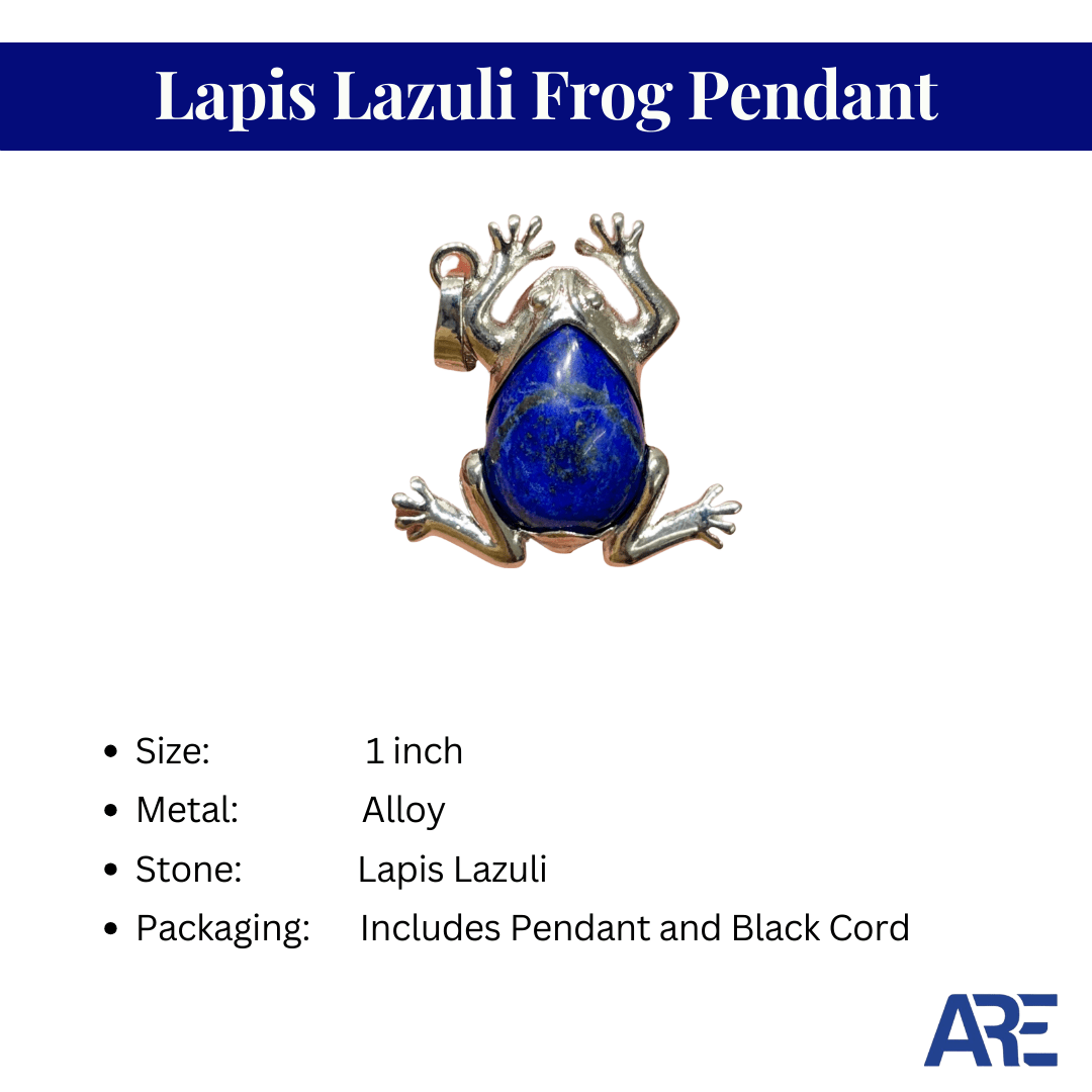 Lapis Lazuli Frog Pendant - AEORA ROCKS INDIA - Healing Crystals superstore