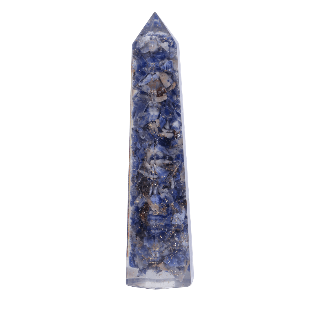 Lapis Lazuli Orgonite Tower - AEORA ROCKS INDIA - Healing Crystals superstore