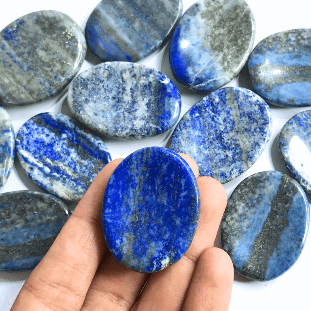 Lapis Lazuli Worry Stone - AEORA ROCKS INDIA - Healing Crystals superstore