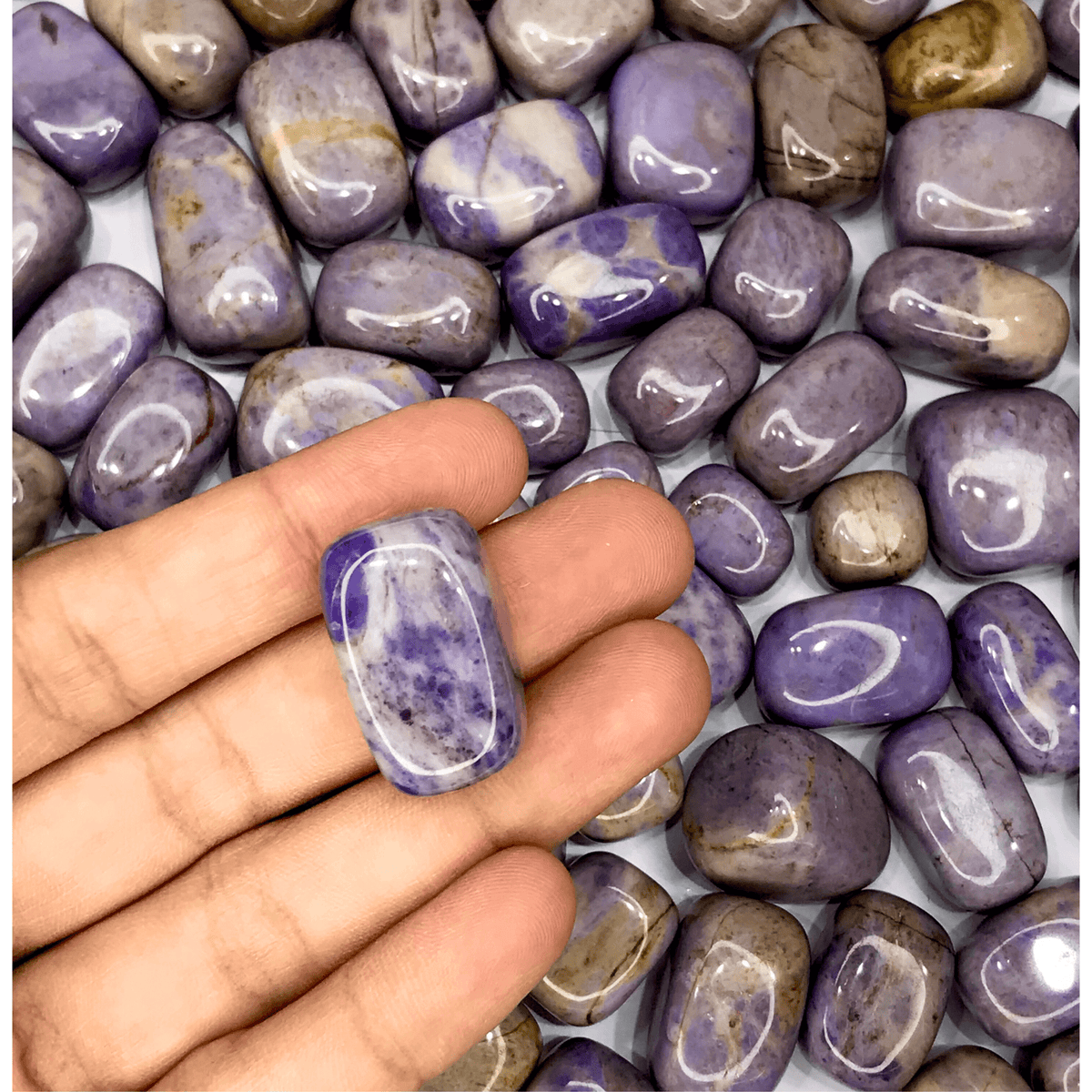 Lavender Jade Tumbled Stone - AEORA ROCKS INDIA - Healing Crystals superstore