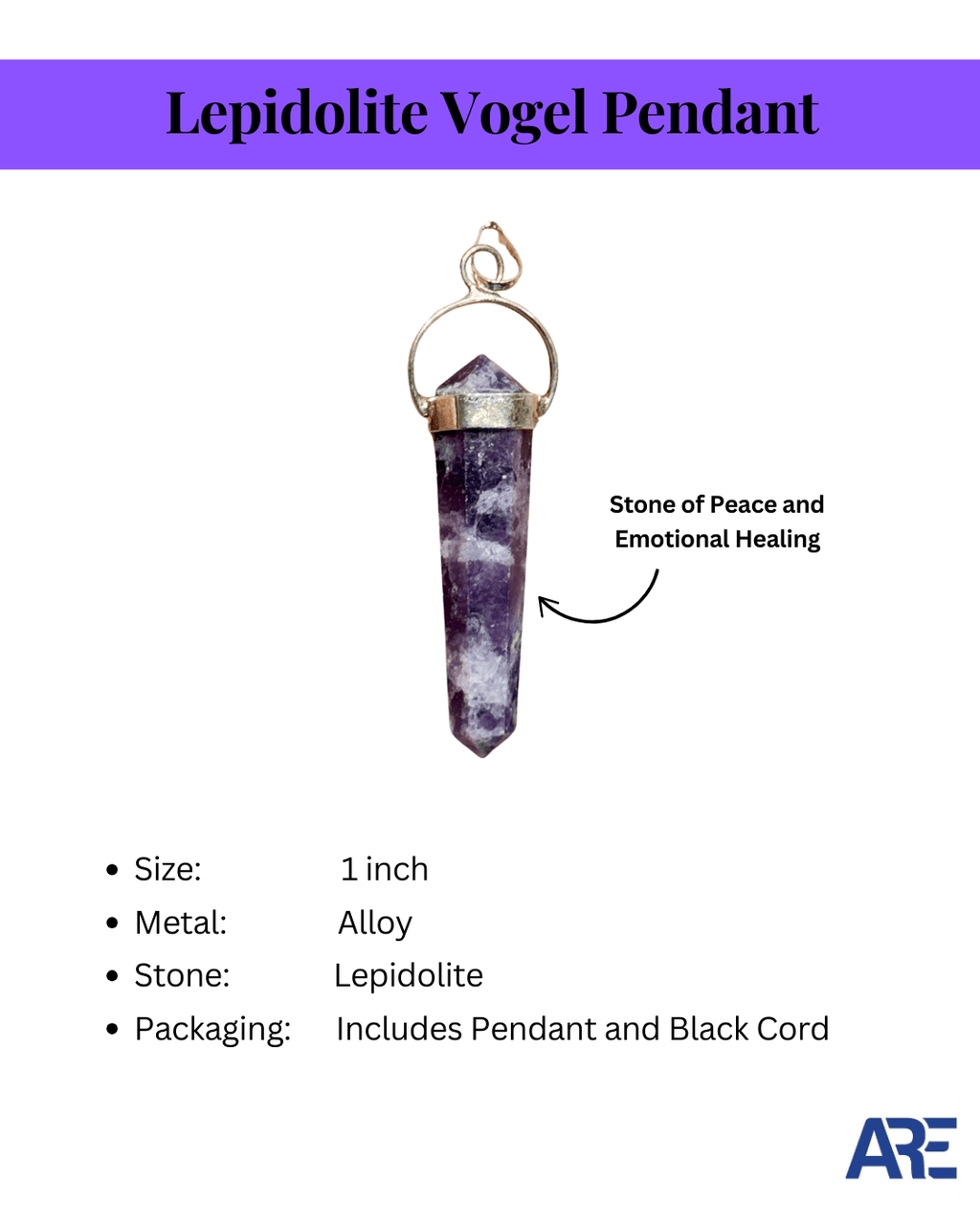 Lepidolite Vogel Pendant - AEORA ROCKS INDIA - Healing Crystals superstore