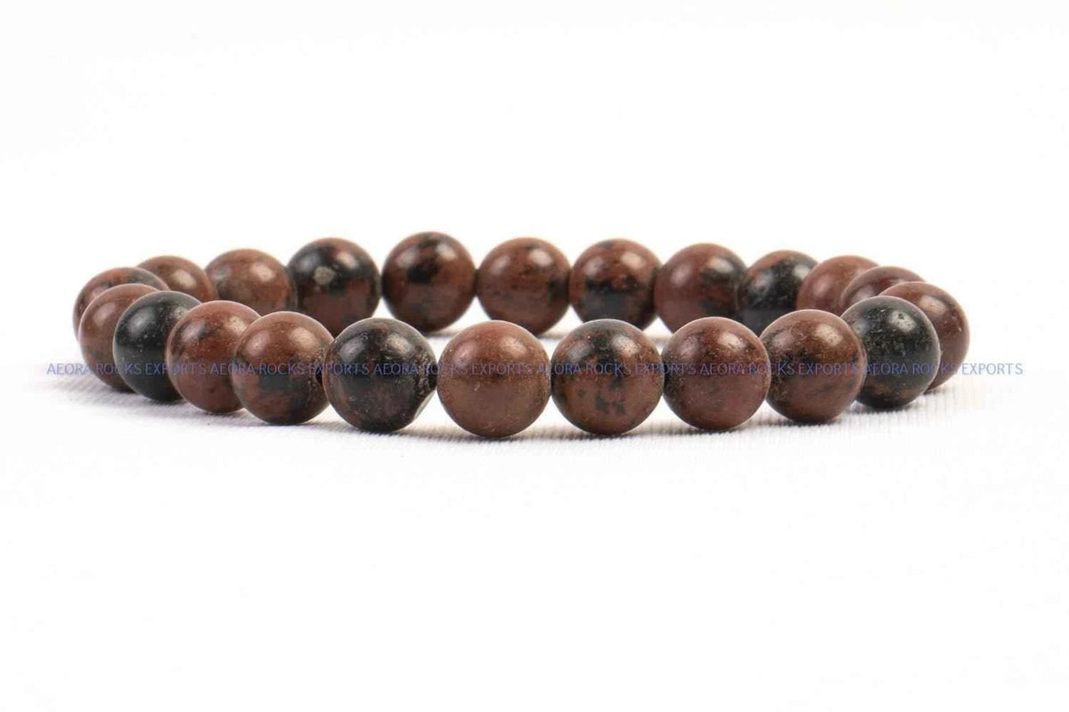 Mahogany Obsidian Bead Bracelet 8mm