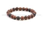 Mahogany Obsidian Bead Bracelet 8mm
