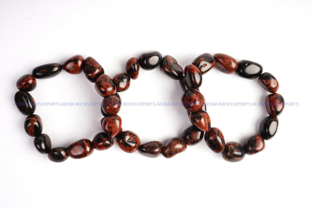 Mahogany Obsidian Tumbled Bracelet in India - Aeora Rocks - AEORA ROCKS INDIA - Healing Crystals superstore