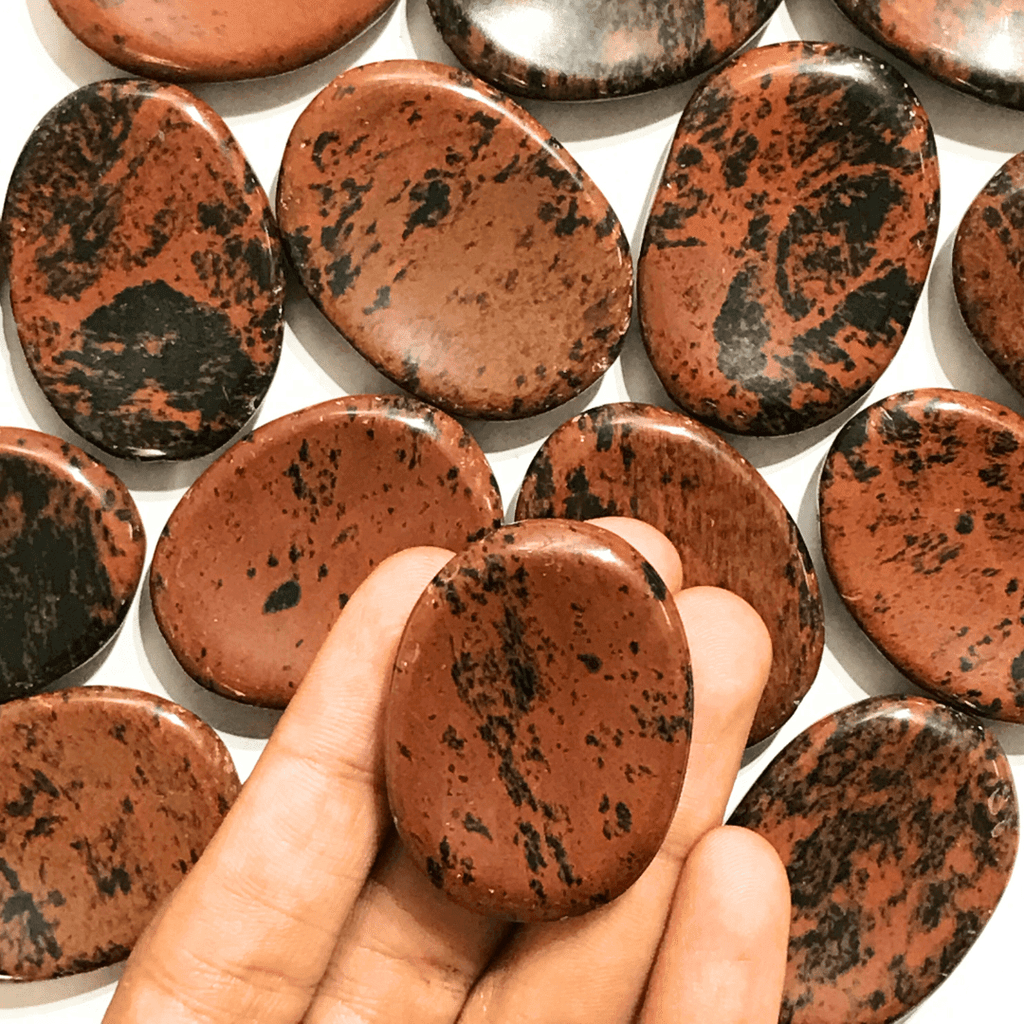 Mahogany Obsidian Worry Stone - AEORA ROCKS INDIA - Healing Crystals superstore