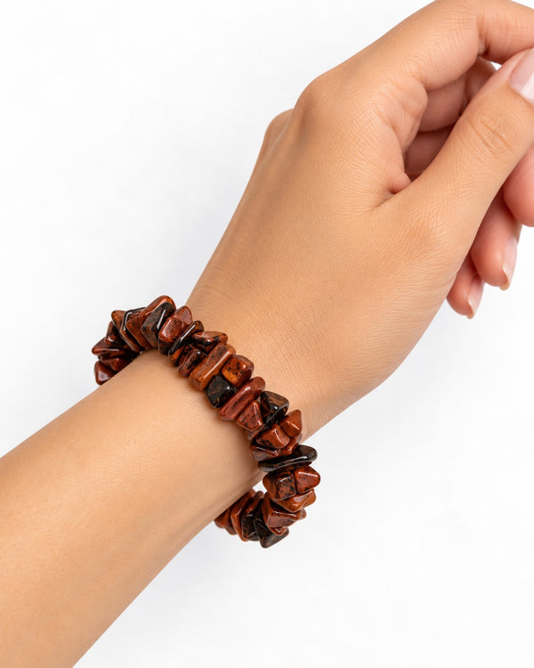 Mahogany Obsidian Chips Bracelet | Aeora Rocks
