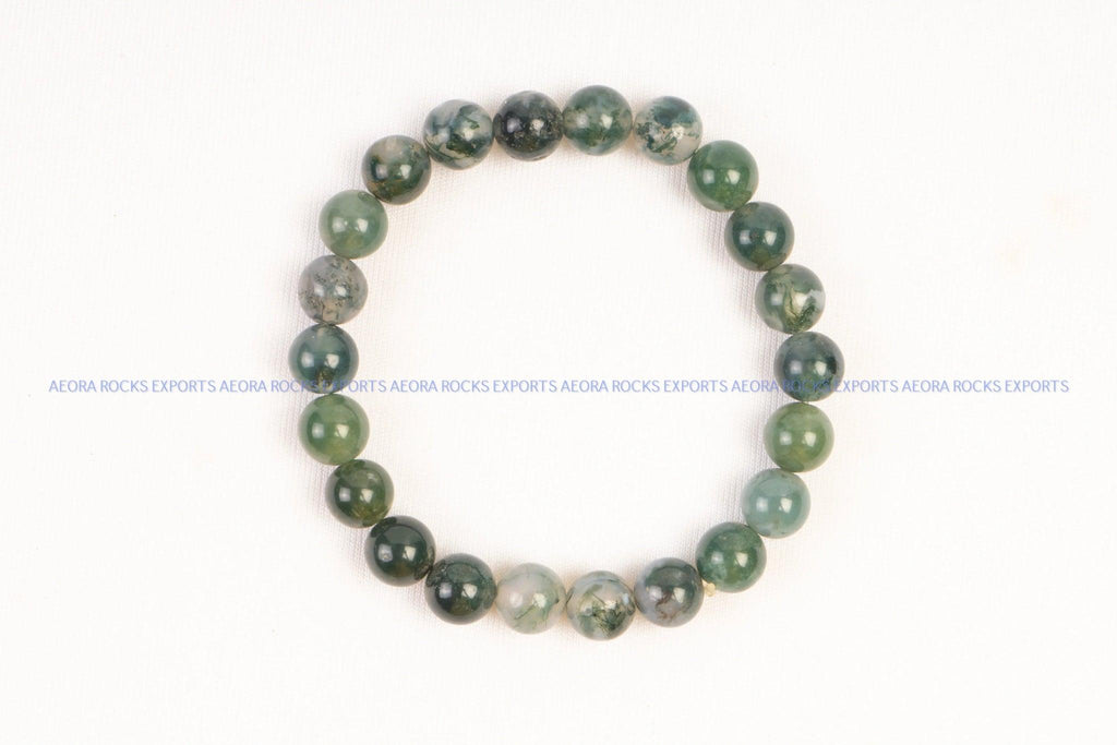 Moss Agate Bead Bracelet in India - Aeora Rocks - AEORA ROCKS INDIA - Healing Crystals superstore