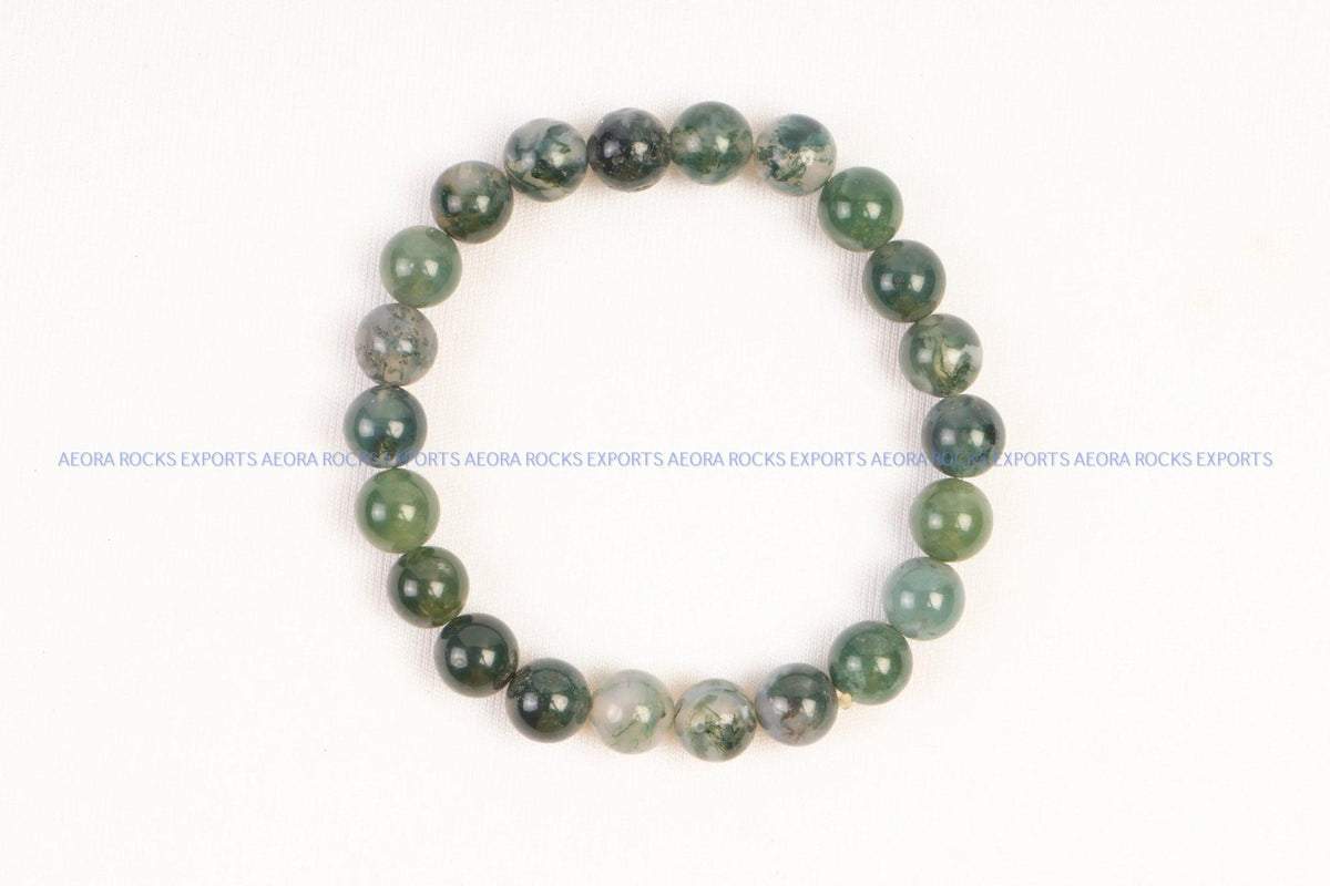 Moss Agate Bead Bracelet in India - Aeora Rocks - AEORA ROCKS INDIA - Healing Crystals superstore