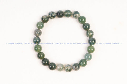 Moss Agate Bead Bracelet in India - Aeora Rocks - AEORA ROCKS INDIA - Healing Crystals superstore