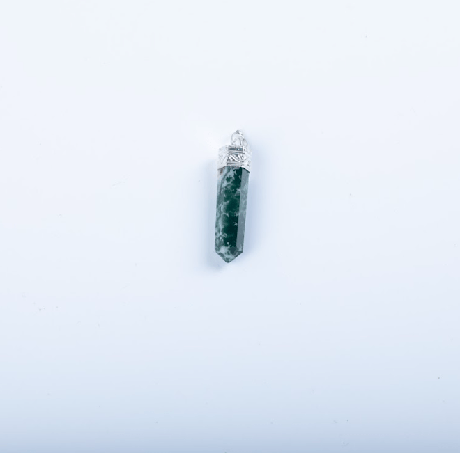 Moss Agate Single Point Pendant - AEORA ROCKS INDIA - Healing Crystals superstore