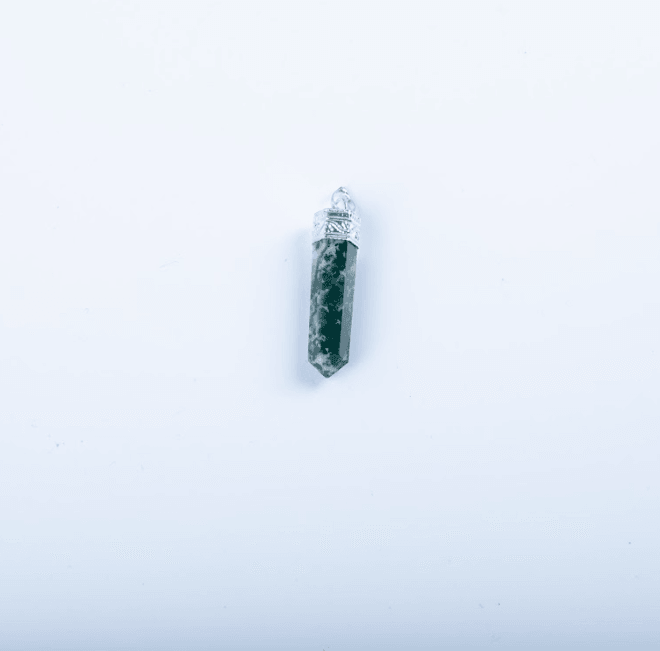 Moss Agate Single Point Pendant - AEORA ROCKS INDIA - Healing Crystals superstore