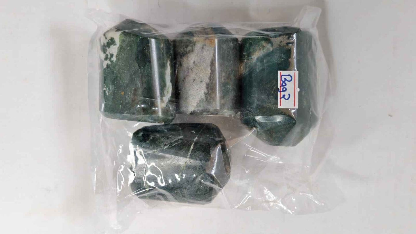 MOSS AGATE FREEFORM STONES-1KG -BAG 2 -2PCS