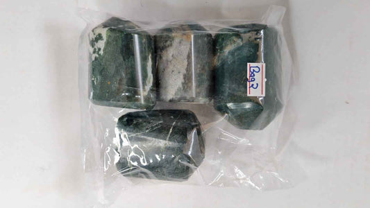 MOSS AGATE FREEFORM STONES-1KG -BAG 2 -2PCS
