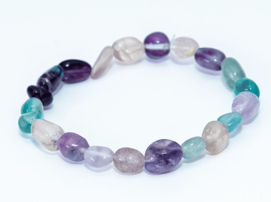 Multi Fluorite Tumbled Bracelet - AEORA ROCKS INDIA - Healing Crystals superstore