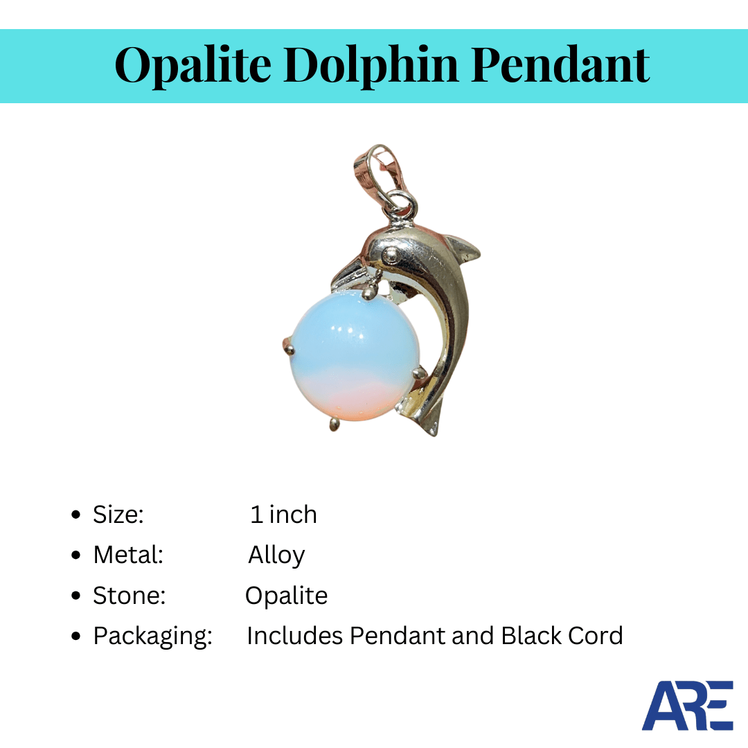 Opalite Dolphin Pendant - AEORA ROCKS INDIA - Healing Crystals superstore