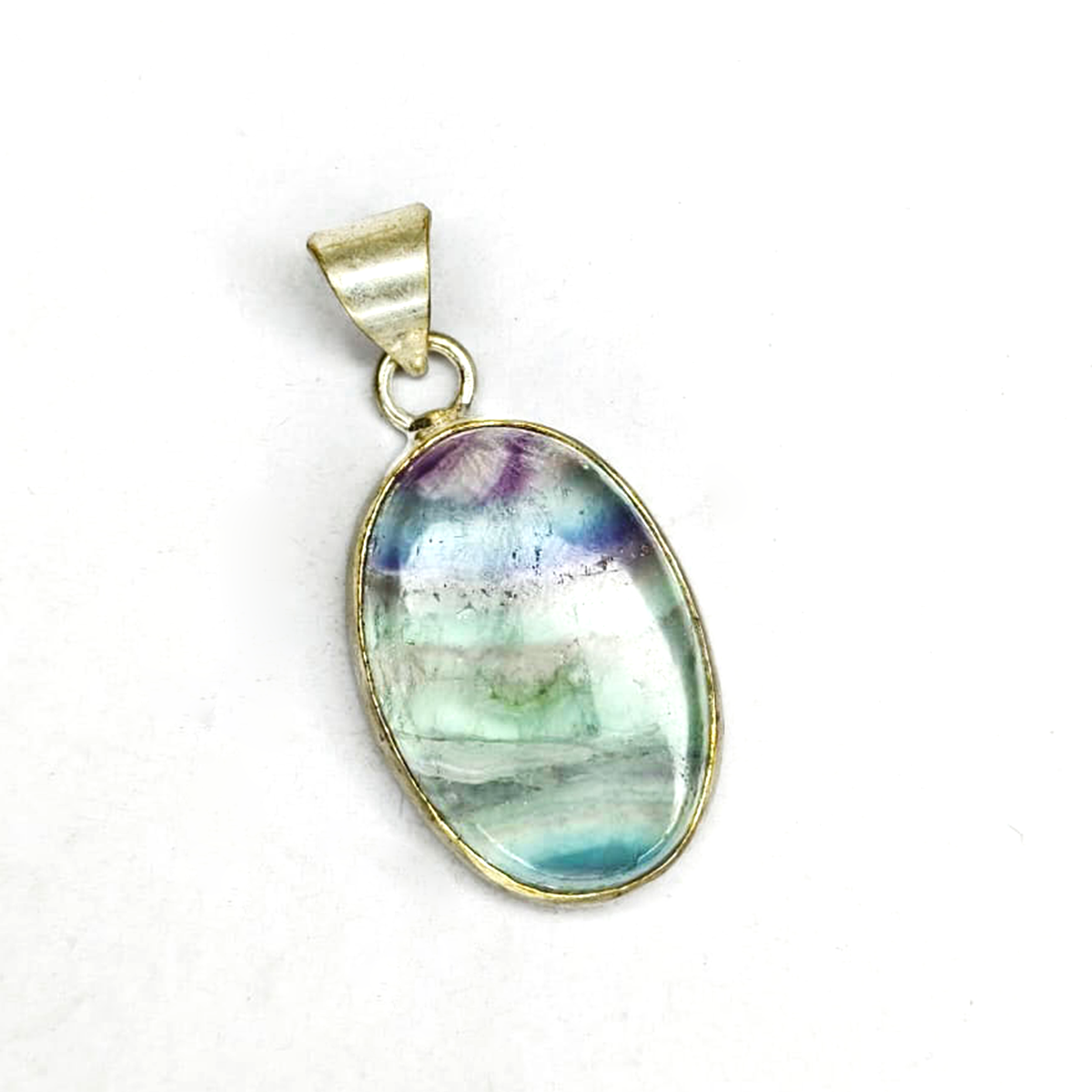 Multi Fluorite Oval Pendant