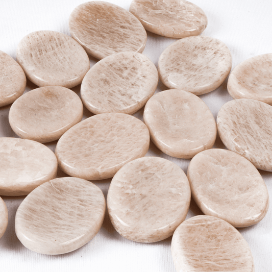 Peach Mooonstone Worry Stone - AEORA ROCKS INDIA - Healing Crystals superstore