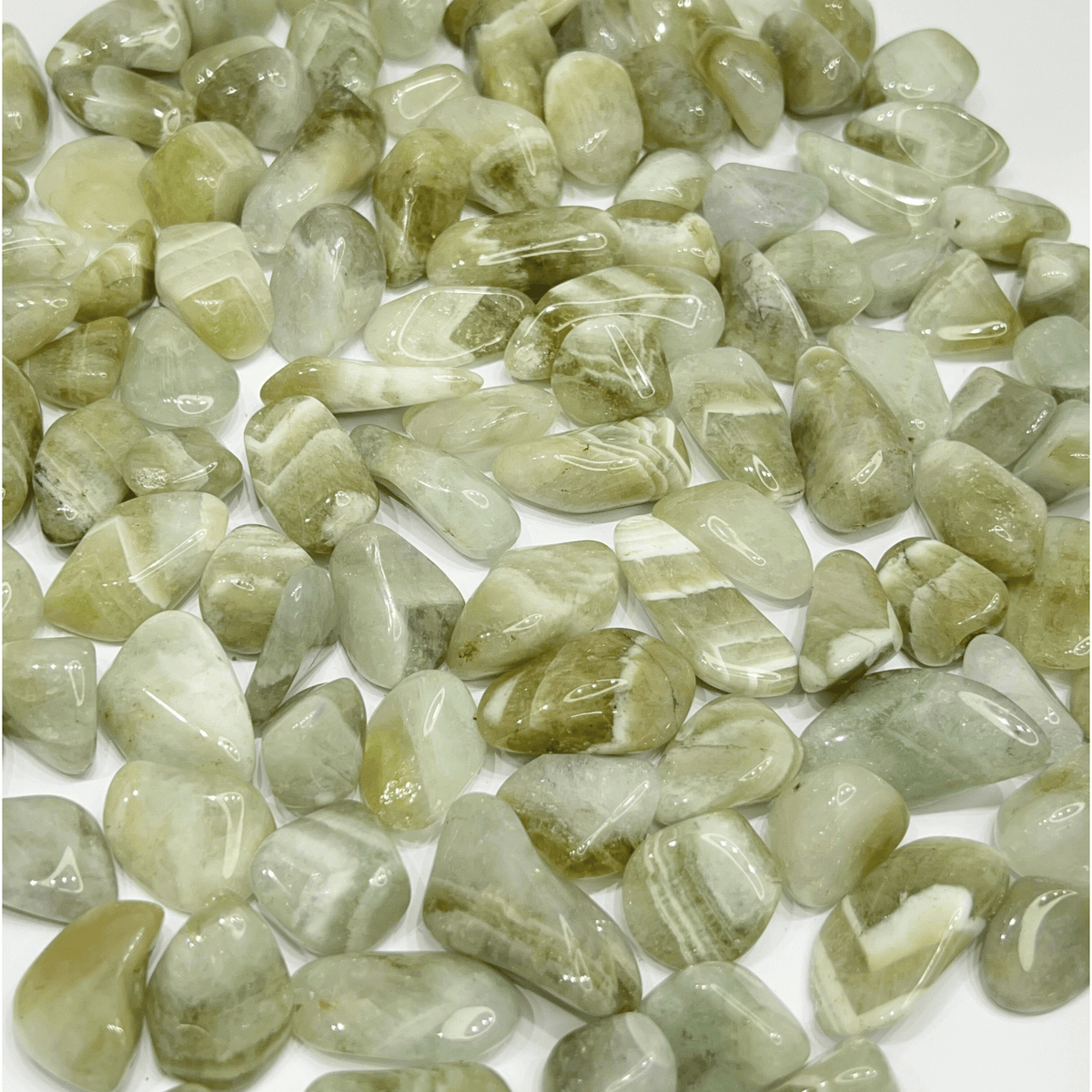 Prasiolite Tumbled Stone - AEORA ROCKS INDIA - Healing Crystals superstore